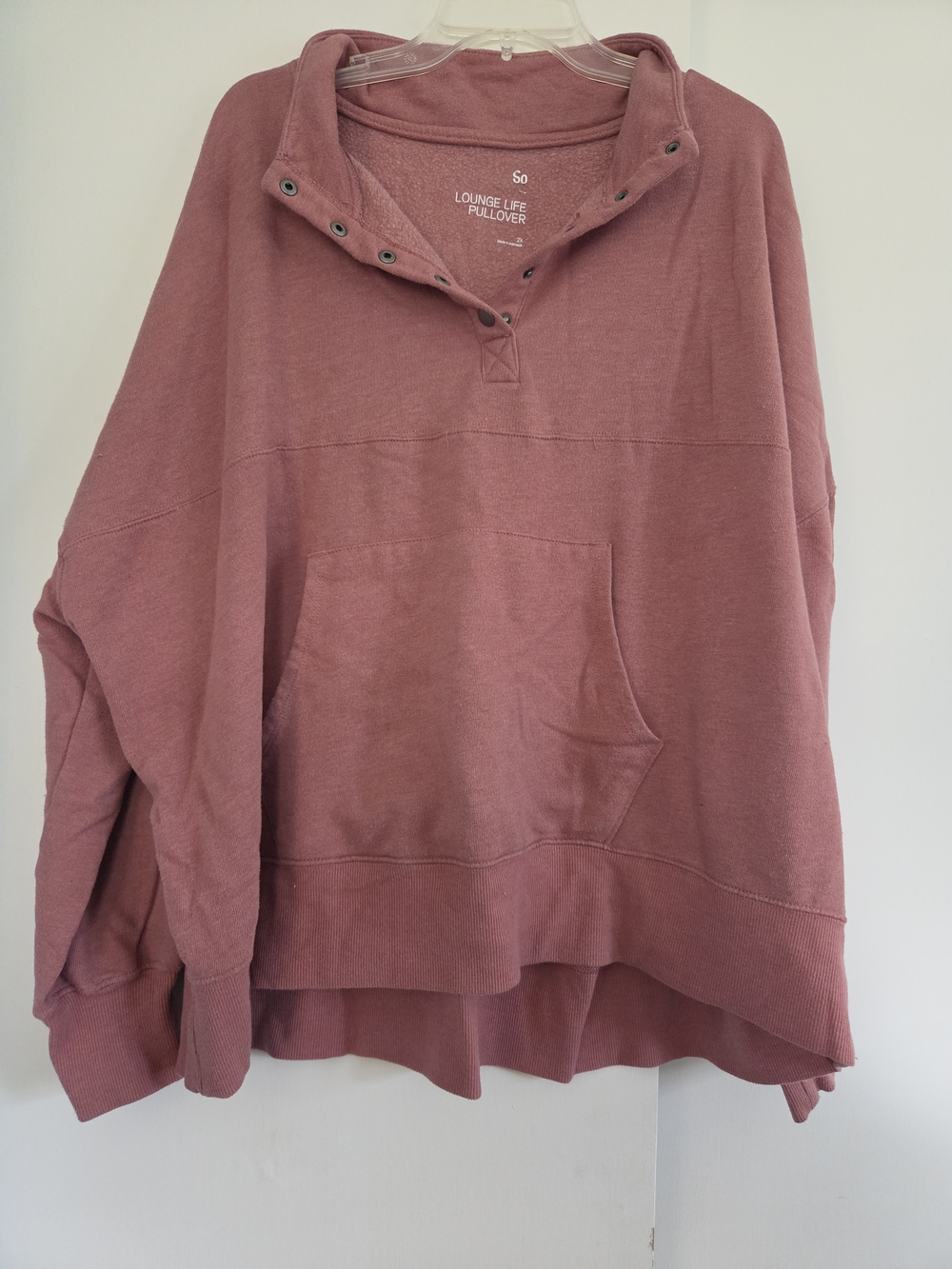 SO Lounge Life Pullover Hoodie in Dusty Mauve 2x